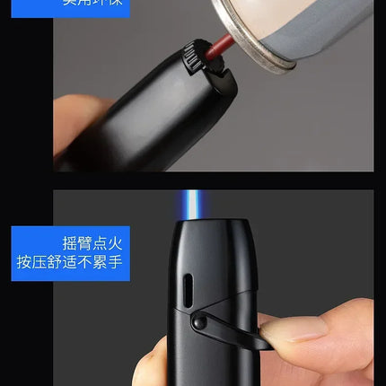 NEW Creative Outdoor Windproof Metal Pink Flame Lighter Arm Ignition Spray Butane Gas Lighter Fashionable Smoking Gift (No Gas)