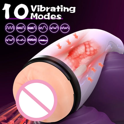 Automatic Male Mastubator Vibration Blowjob Machine for Men Masturbation Cup Sex Toys Adult Goods for Men Masturbate Supplies