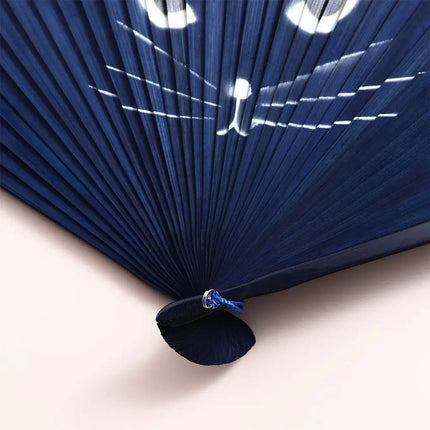 1 pcs Exiquisite Cat Patterns Summer Gift Cartoon Bamboo Wooden Folding Fan Fan Crafts Silk Fan Home Decoration