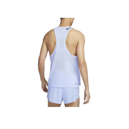 Nike Dri-Fit AeroSwift Men's Sleeveless Running Tank – Soccer Gray, Round-Neck, Logo Print, Breathable FN4232-085