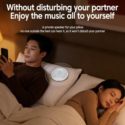 Pillow Speaker HiFi Sleep Sound Machine White Noise Bluetooth 5.4 Speaker With Digital Alarm Clock Timer for Deep Sleep