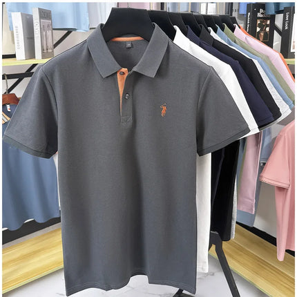 Luxury brand, 100% cotton, short sleeve polo shirt, new summer trend, Paul pony embroidery, T-shirt, business, golf, casual men's wear