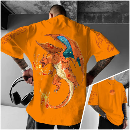 Bandai Pokémon World Harajuku Style Oversized Anime Print Adult Kids T-Shirts Summer Quick-dry Comfy Casual Light Plus Size