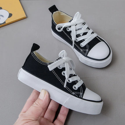 Children's Fashionable Spring and Autumn Breathable Canvas Shoes with Soft Soles for Boys and Girls, Versatile