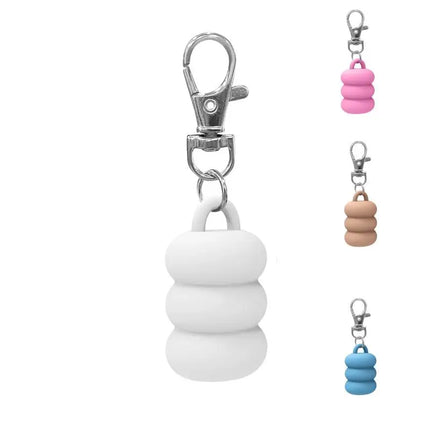 Practical Donut Silicone Keychain Cap Accessories Portable Durable Holder Keyring Compatible For Lipgloss Storage And Balm Cap
