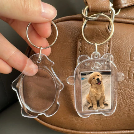 5/30Pcs Transparent Acrylic Keychains Lovely Blank Photo Frame DIY Pendant Fashion Versatile Keychains Couple Anniversary Gift