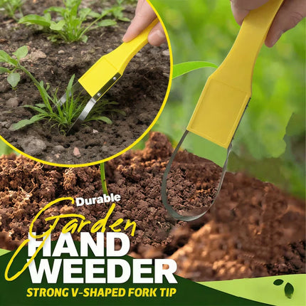 Weed processor, portable garden tool, weeding tool, soil remediation tool, for removing weed roots from the bottom of the soil.