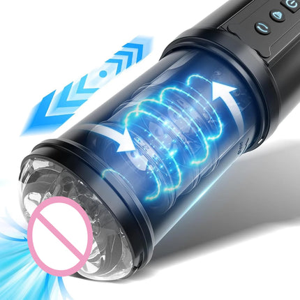 AMI Adult Sex Toys Electric Massager Lifelike Vagina Male Masturbation Cup Silent USB-Rechargeable Pocket-Sized Pussy Sex Toy