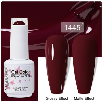 Clou Beaute 15ml Nail Gel Polish Vernis Semi Permanent UV LED Lamp Lakiery Hybrydowe Hema Free Red Nail Art Gel Lacquer Gel