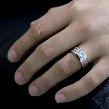 925 Sterling Silver fine big Crystal Open Rings For Man Women Fashion Party wedding party designer jewelry Charms couple Gifts
