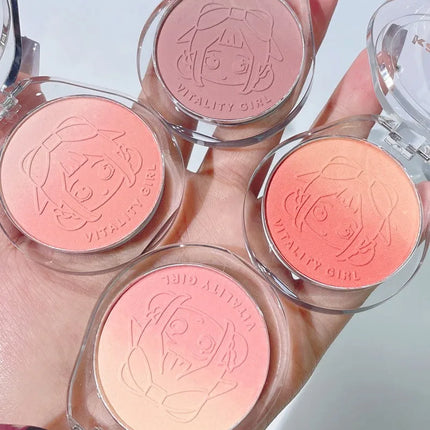 Dual Gradient Blush Highlights Natural Nude Makeup Brightening Cheek Purple Blue Female Niche Brand 2024 New