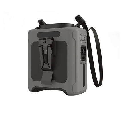 14500mAh Portable Waist Fan one-way Airflow Outlet Turbo Motors with Four Clips Emergency Flashlight Power Bank for Outdoor