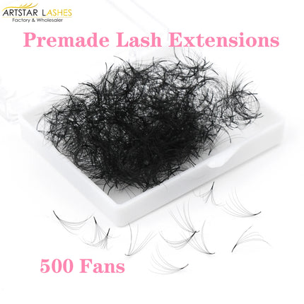 ARTSTAR Lashes Pointy Base Premade Fans 0.03mm Thickness  Loose Fans Professional Medium Stem Sharp Thin Eyelashes Extensions