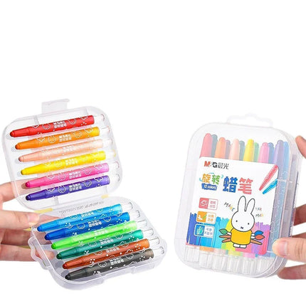 M&G X4323 Twistable Plastic Crayons Washable Non-sticky Non-toxic Oil Pastels Drawing Pens for Kids Students