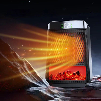 1500W Flame Portable Heaters for Home with Variable Thermostat, Electric Heater Desktop 3D Dynamic Light Low Noise Room Heater