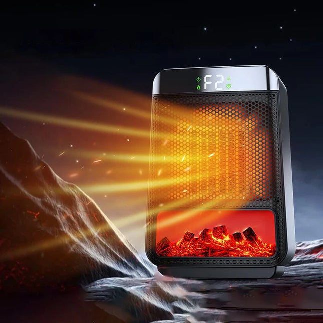 1500W Flame Portable Heaters for Home with Variable Thermostat, Electric Heater Desktop 3D Dynamic Light Low Noise Room Heater