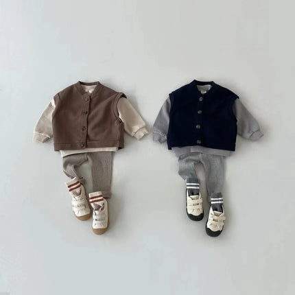 Kids Baby Spring Leggings Girls Skinny Ribbed Pants Toddler Casual Elasticity Simple Render Pants Boys Cotton Trousers