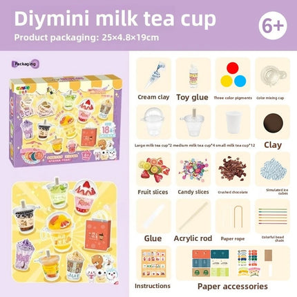 DIY Mini Milk Tea Cup, Packing Toy Set, Carry-on Play At Any Time, Decompression Toy Series