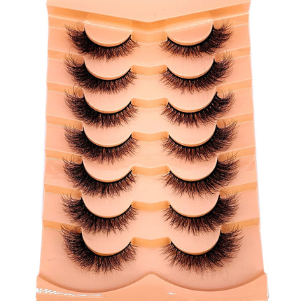 7pairs Natural Russian Strip Lashes Fluffy Mink Lashes 3D False Eyelashes Fluffy Volume Eyelashes Fake Eyelash Extension Make Up