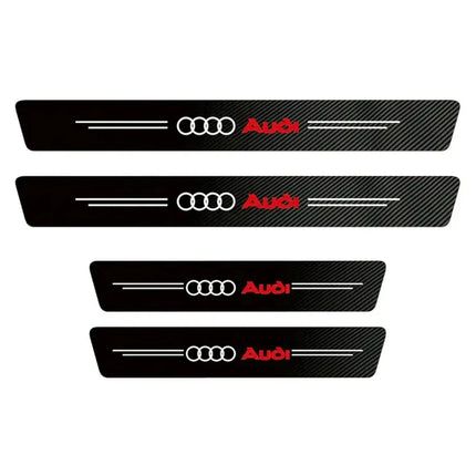 High-quality Carbon Fiber Car Door Sill Protector Sticker For quattro Audi Q5 Q3 Q2 Q7 A3 B5 B6 B7 B8 B9 8P A4 C6 C5 A1 A6 A7