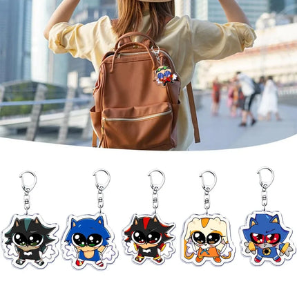 Cute Cartoon Hedgehog Keychain Accessories Bag Charms Anime Animal Meme Keychains Keyrings Jewelry Fans Gift