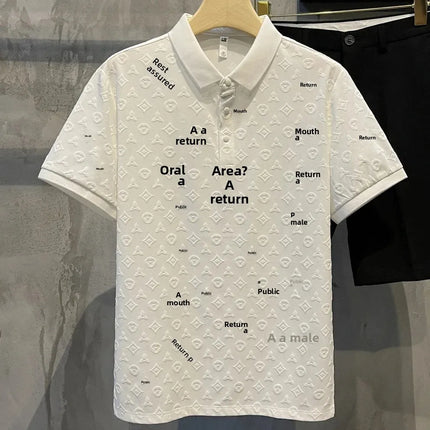 Fashionable Lightweight Handsome Polo Shirt Summer New Style Comfortable Breathable Slim Fit Collar Short Sleeve Men's T-shirt