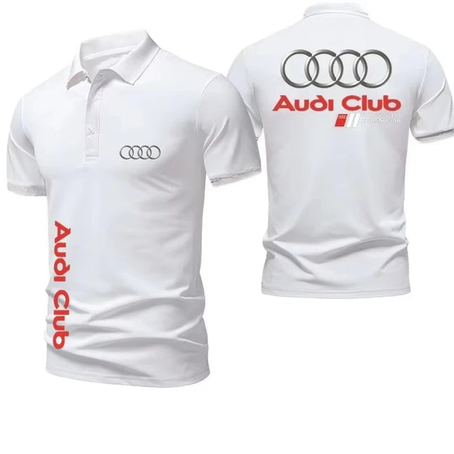Audi Men's Polo Shirt Summer Casual Breathable Comfortable High Quality Motorcycle Men's Short Sleeve T-Shirt