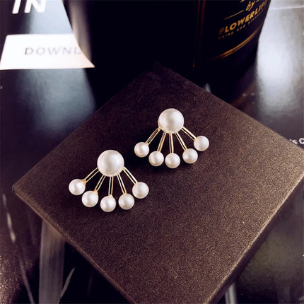 Trending Imitation Pearl Circle Stud Earrings For Woman New In 2025 Fashion Party Round Elegant Korean Earring Jewelry Wholesale