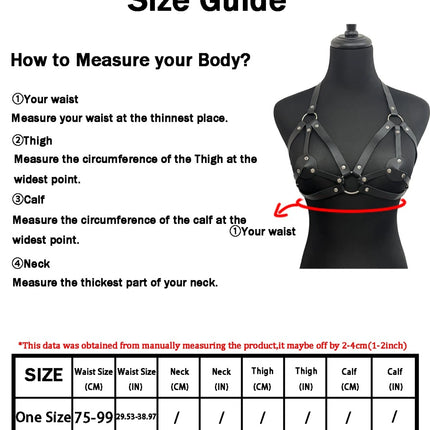 Women Sexy PU Leather Chest Harness Fetish Erotic Chest Harness Gothic Punk Rock Bar Hopping Clothing Accessories