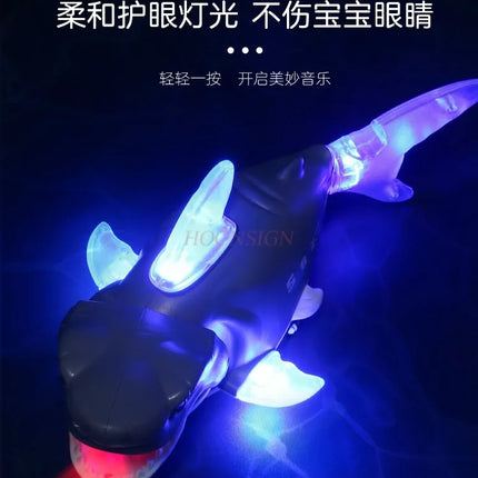 Children's toys with sound and movement, sharks swaying, fish toys with light, music, electric fish gifts