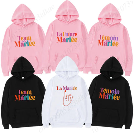 Winter Autumn Outerwears: Y2K Clothes Hooded Sweatshirts, Future Bride & Bridesmaid Picks for French Girls EVJF Single Farewell