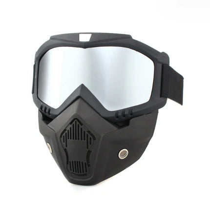 Motocross Tactical Cycling Goggles Face Mask Detachable Adjustable Glasses Mask Snowboard Eyewear Riding Proof Windproof