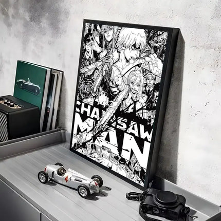 Classic Anime C_Chainsaw M_Man Poster Decorative Wall Art Stickers Mural Photo Print for Home Living Room Hallway Decor