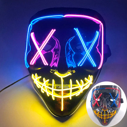 Funny Cute Flashing Masquerade Mask Adult Children Decorative Mask Luminous Full Face Mask Classical Purge Mask For Night