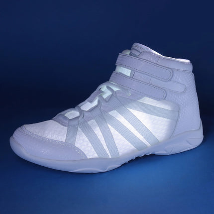 BAXINIER Girls White High Top Cheerleading Shoes Lightweight Youth Cheer Competition Sneakers kids Training Dance Tennis Shoes