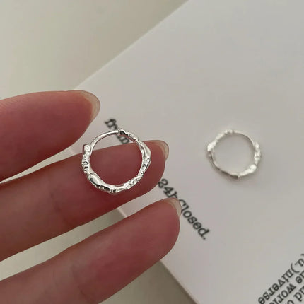 925 Sterling Silver Hoops Earrings for Women  Elegant Minimalist Round Circle Drop Earrings Design Party Wedding Jewelry Gifts