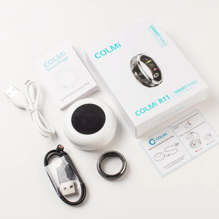 2024 COLMI R11 Smart Ring, Fidget Spinner Anxiety Relieve Ring with Charging Case for Men, Health Sleep Monitor, 5ATM Waterproof