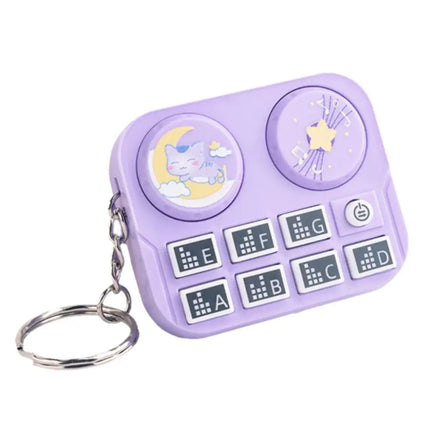 1pc Mini Music DJ Disc Player Keychain Musical Instrument Sound Button Toy Games Children's Educational Toy Bag Pendant Keychain