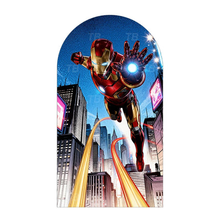 Children's birthday party superhero Iron Man theme gift arch photography background props customizable wall posterstretch fabric
