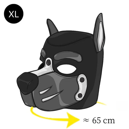Sexy Charm Puppy Play Cosplay Mask Kit with Vibrant Full Head Ears Dog Hood for Couple BDSM Bondage Halloween Adult Sex Toys