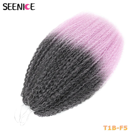 Brazilian Braids Synthetic Crochet Hair Afro Curls Braiding Hair Extensions For Women African Braided Kinky Curly Hair OmbrePink