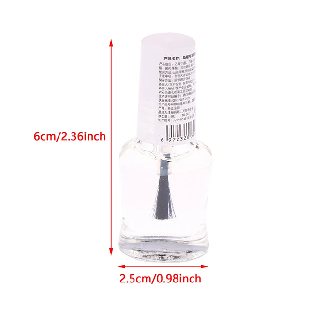 New 6ml Health Transparent Top Coat Clear Enhance Glitter Nail Polish Nail Art Armor Oil No-bake Long-lasting Quick-drying Oil