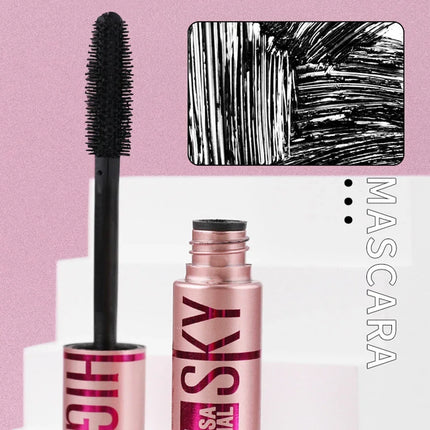 Mascara Long Lasting Waterproof Lengthens Eyelashes Extension Black Lengthening 4D Silk Fiber Cosmetics Eye Lashes Brush Tool