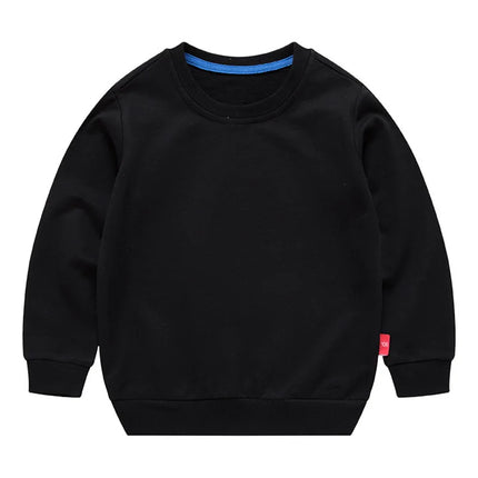 Spring Children's Cotton sweatshirt Boy and Girl Casual Solid Plain Hoodies Tops 3-10 Years Kids Long Sleeve T-shirt Cltohes