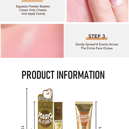 Magic Temperature-Changing Blusher Waterproof Silky Smooth Liquid Blush Pink Cheek Rouge