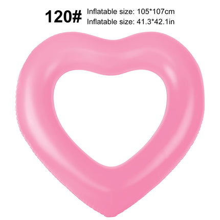 1PC Foldable Portable Heart Pool Float Ring for Adults - Inflatable Summer Beach Party Gift