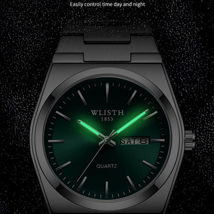 Men's Quartz Watch Luxury Waterproof Luminous Date Week Stainless Steel Men's Watch Male Wristwatches