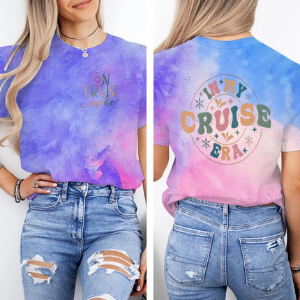 "In My Cruise Era" Graphic T Shirts Women Men "On Cruise Mode" Print Casual Tops Retro Cruise Crewneck Short Sleeve T-shirt