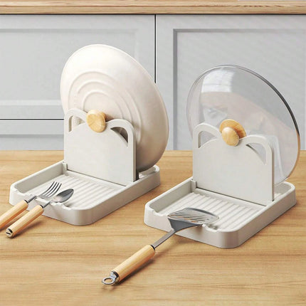 1/2pcs Multifunctional Pan Pot Lid Holder Stand Pan Pot Cover Rack Spoon Rest Pot Lid Spatula Spoon Storage Shelf Kitchen Tools