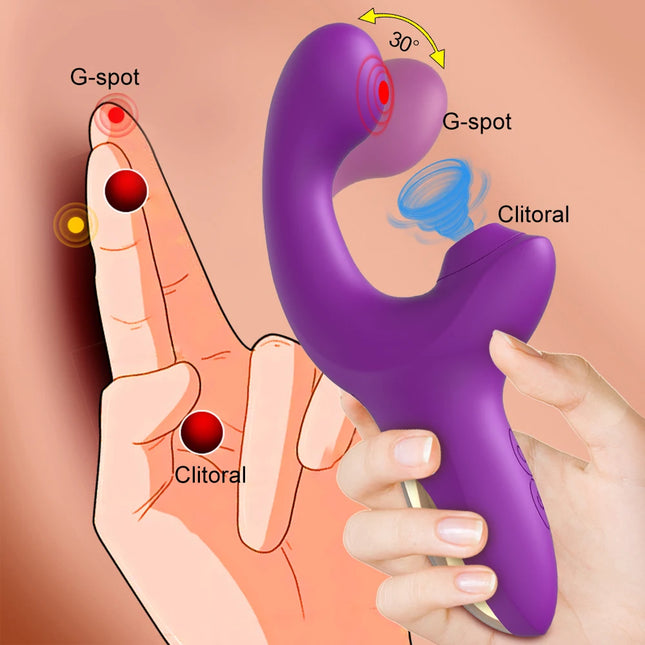 Powerful 20 Speeds Dildo Vibrator Female Clit Sucker Vacuum Clitoris Stimulator Adults Goods Finger Wiggling Sex Toy for Women